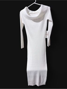 J for Justify Cream Ribbed Sweater Dress